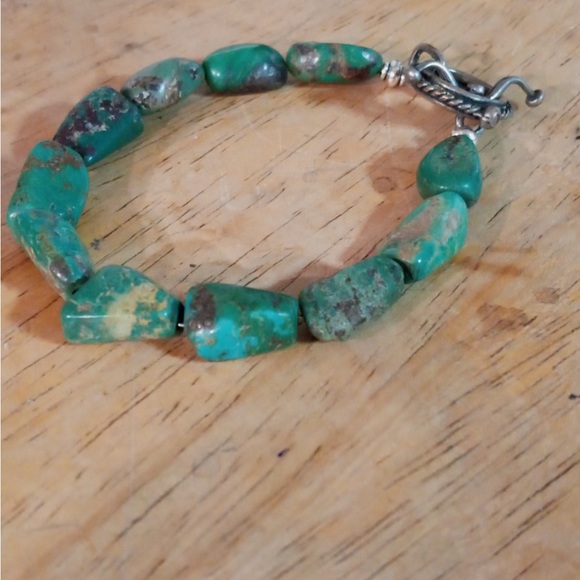 Turquoise & Silver Beaded Trio Handmade 3 Pcs Necklace Bracelet Earrings Set - Picture 4 of 4